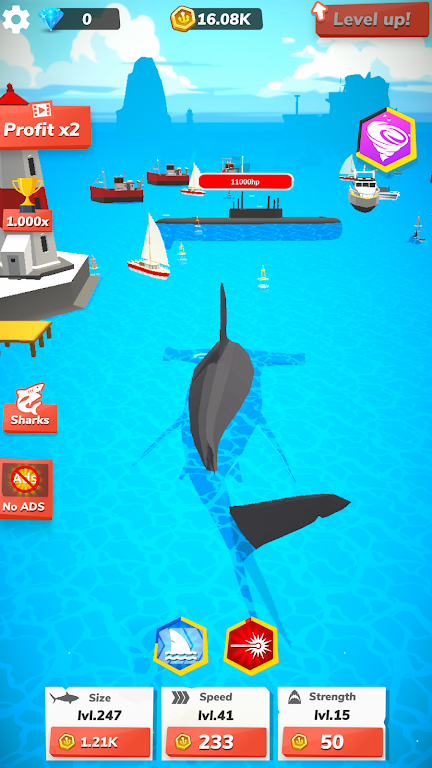 Idle Shark World - Jeu Tycoon Capture d'écran 3