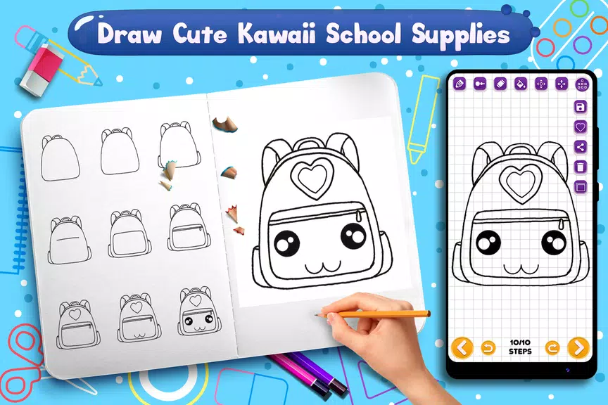 Learn to Draw School Supplies Captura de pantalla 2