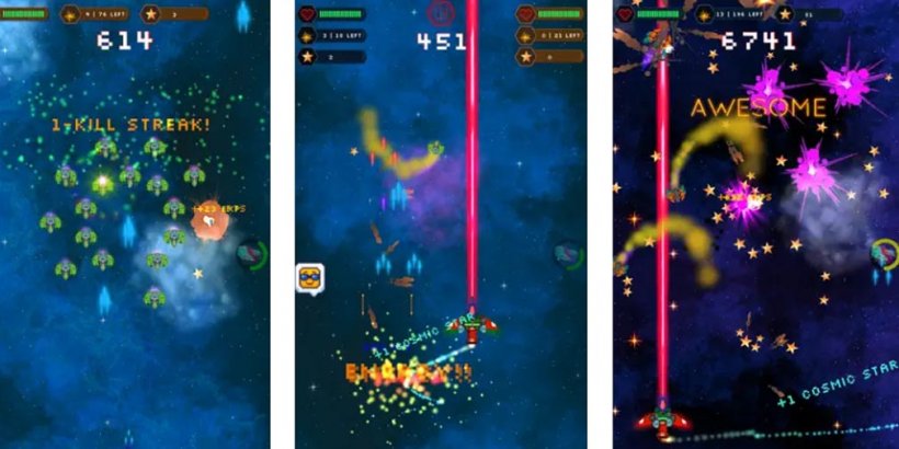 Wars of Wanon သည် မင်းဂြိုလ်သားတွေကို ပစ်သတ်ပြီး Galaga ပုံစံ ကျည်ဆန်တွေကို ရှောင်နိုင်စေတယ်။