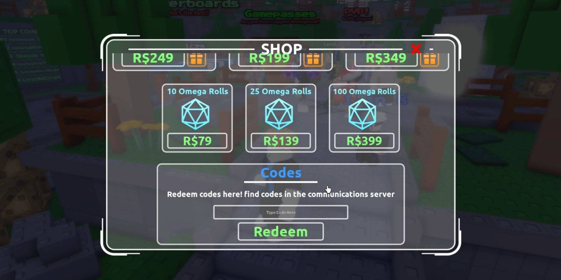 Redeeming Codes in Trainer Battle RNG