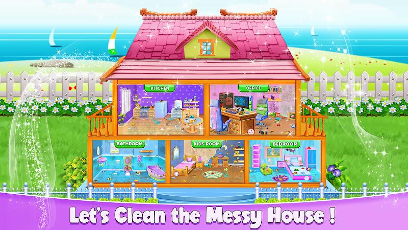 Messy House Cleaning Game スクリーンショット 1