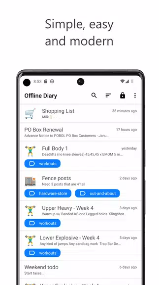 Offline Diary: Journal & Notes Schermafbeelding 0
