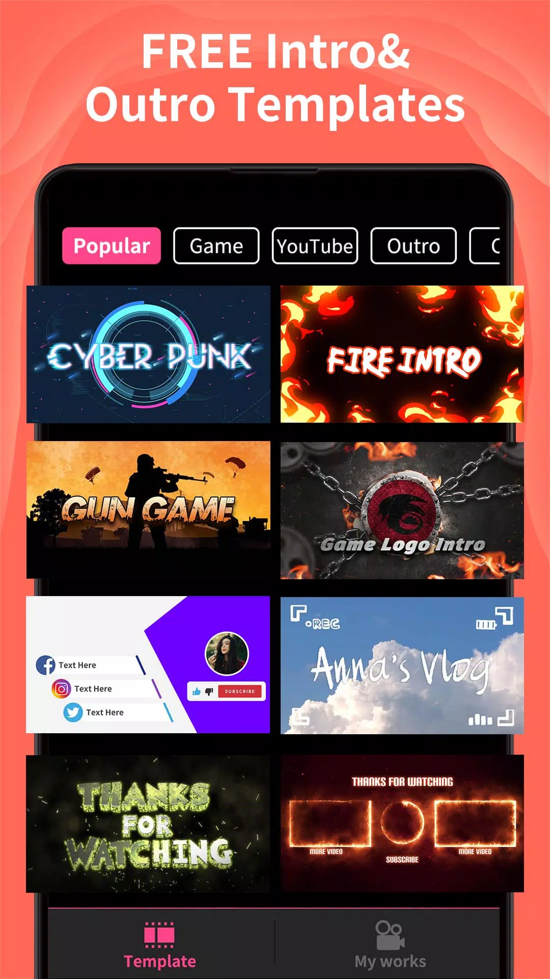Intro Maker -video intro outro Capture d'écran 0