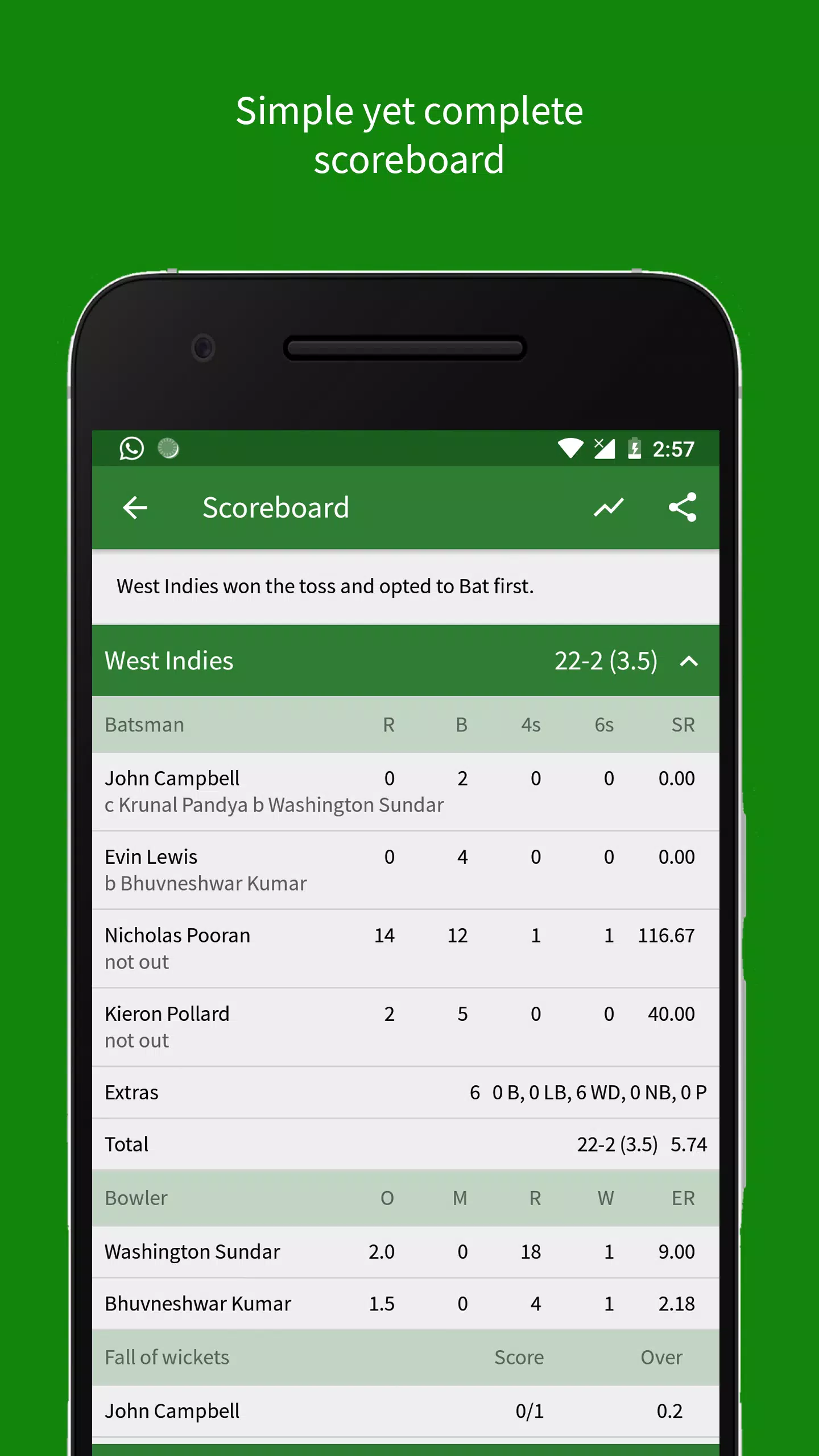 Cricket Scorer Zrzut ekranu 2