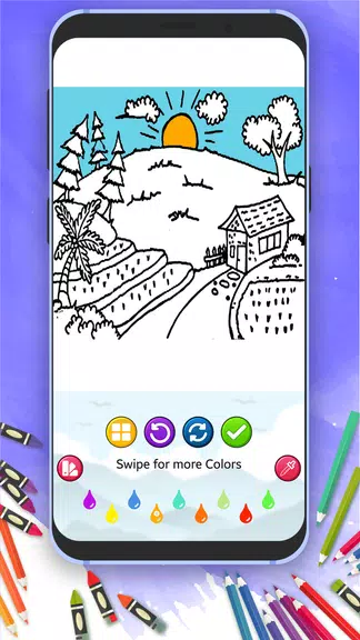 Scenery Coloring Book Capture d'écran 3