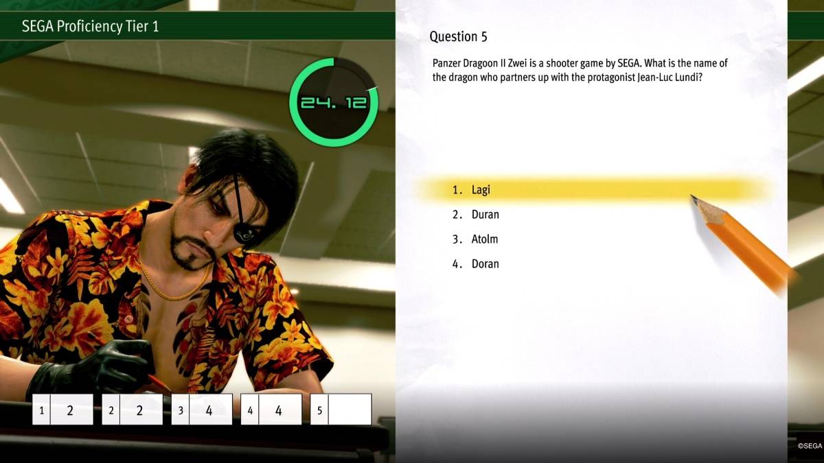 Uma resposta para o teste 1 da Sega Profient 1 em pirata yakuza no Havaí na Escola Vocacional Onabara