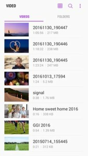 Samsung Video Library Screenshot 1