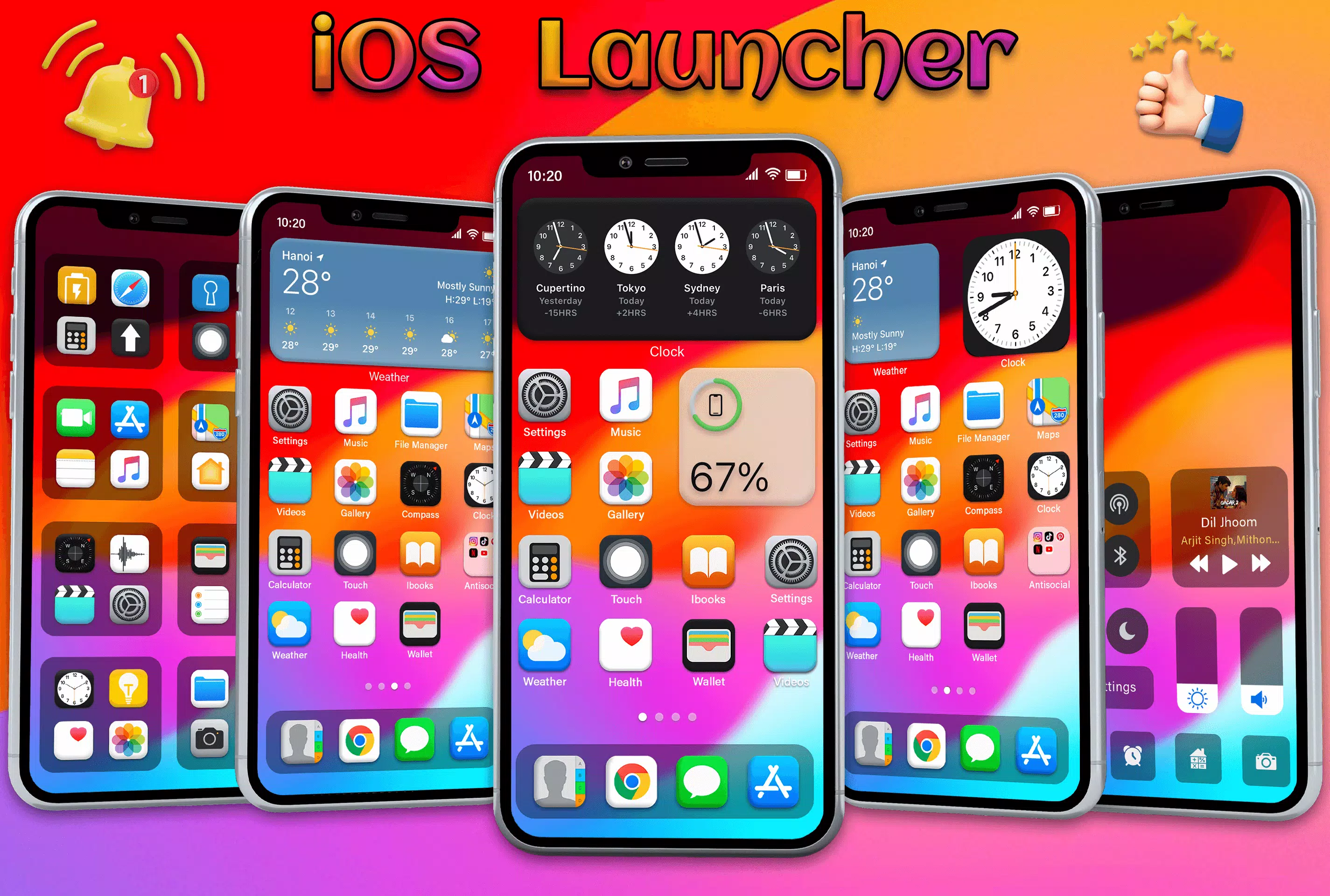 IOS Launcher - iOS 17 Pro ภาพหน้าจอ 0