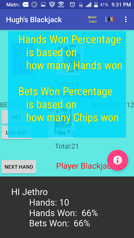 Hugh’s Blackjack Screenshot 1