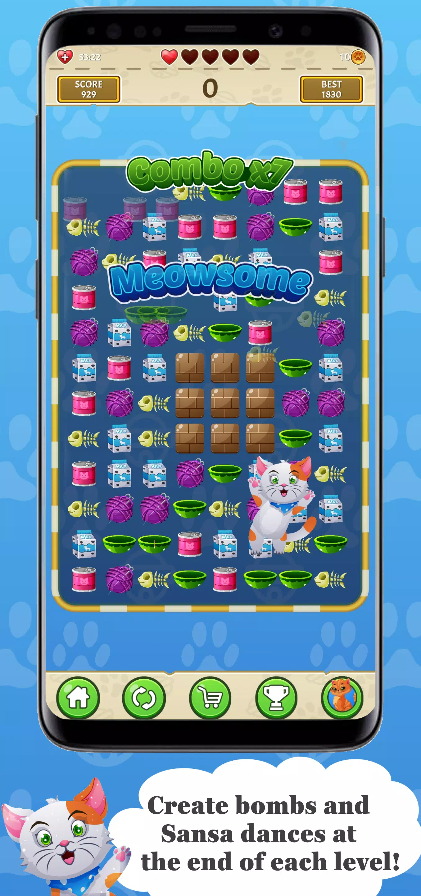 Sansa’s World - Match 3 - Cat Captura de tela 3