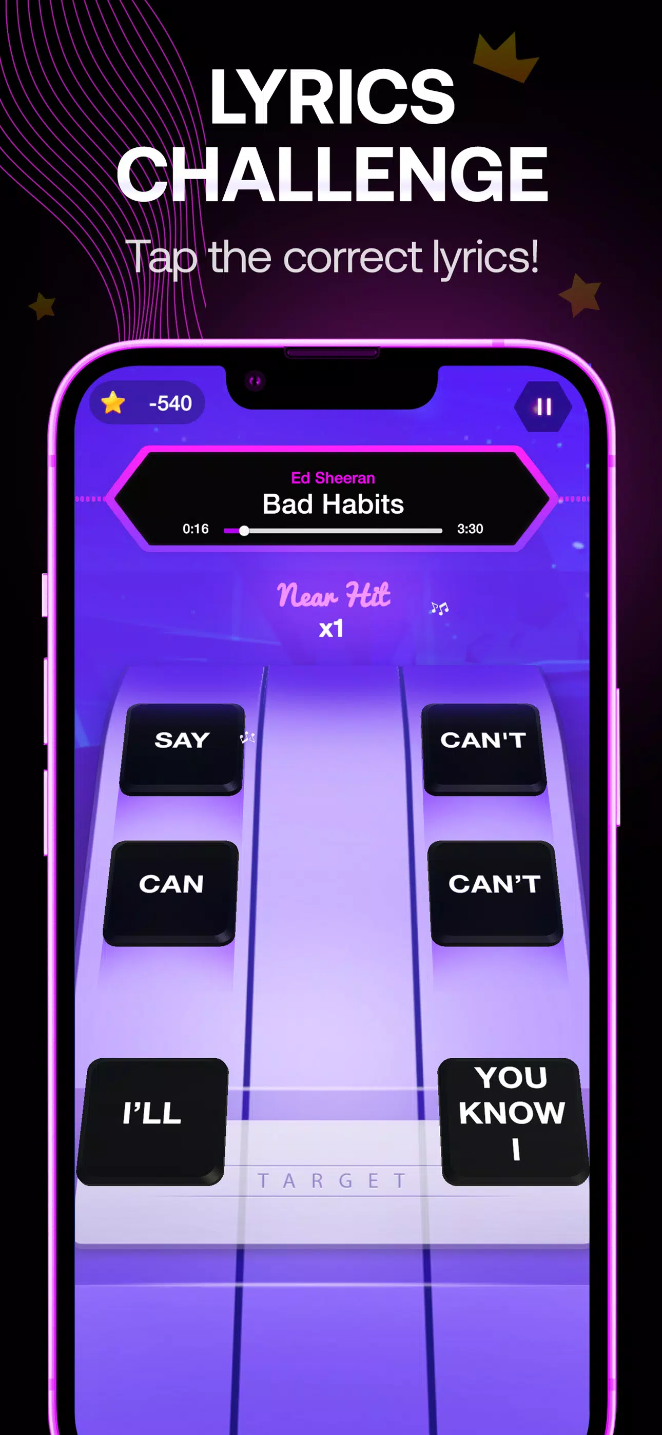 Lyrics Star・Song Lyrics Tiles स्क्रीनशॉट 1