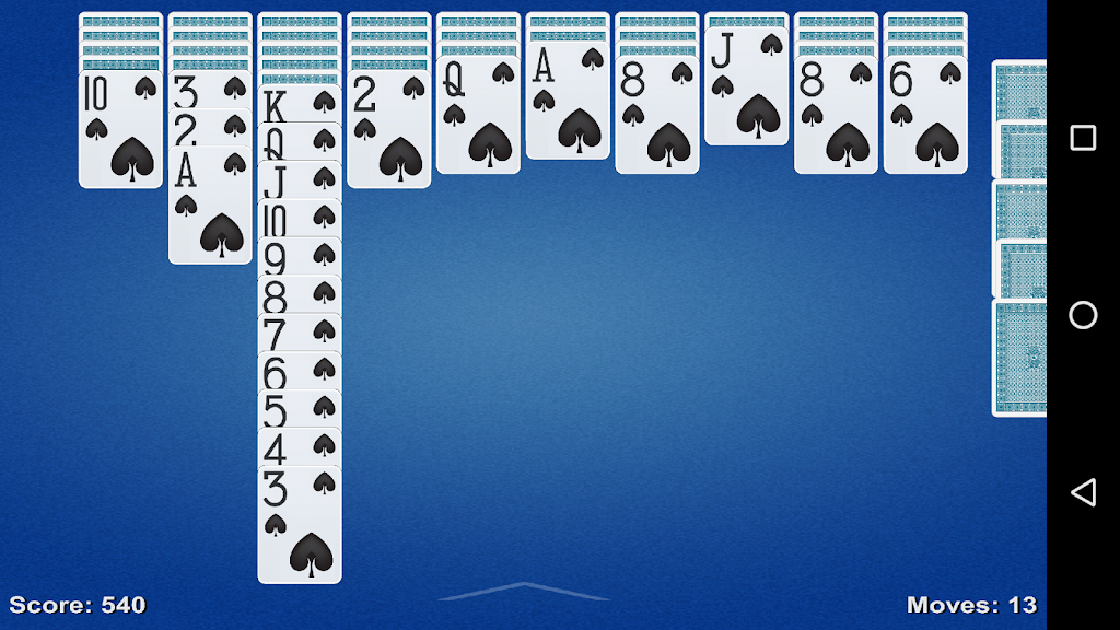Spider Solitaire Game スクリーンショット 1