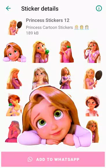 Princess Cartoon WAsticker ဖန်သားပြင်ဓာတ်ပုံ 0