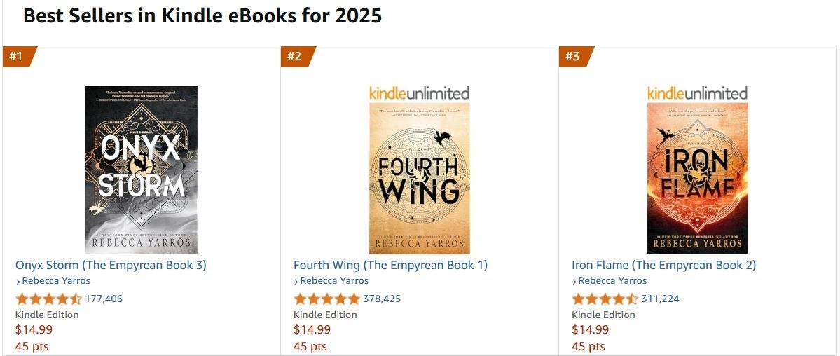 2025年の4番目のウィングブックトップアマゾンのKindle Best Sellers