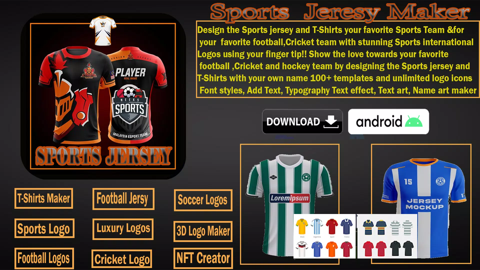 Sports Jersey Maker Tangkapan skrin 0