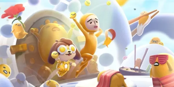 Gudetama assume a Ilha da Amizade em Hello Kitty Island Adventure durante o mês de meh