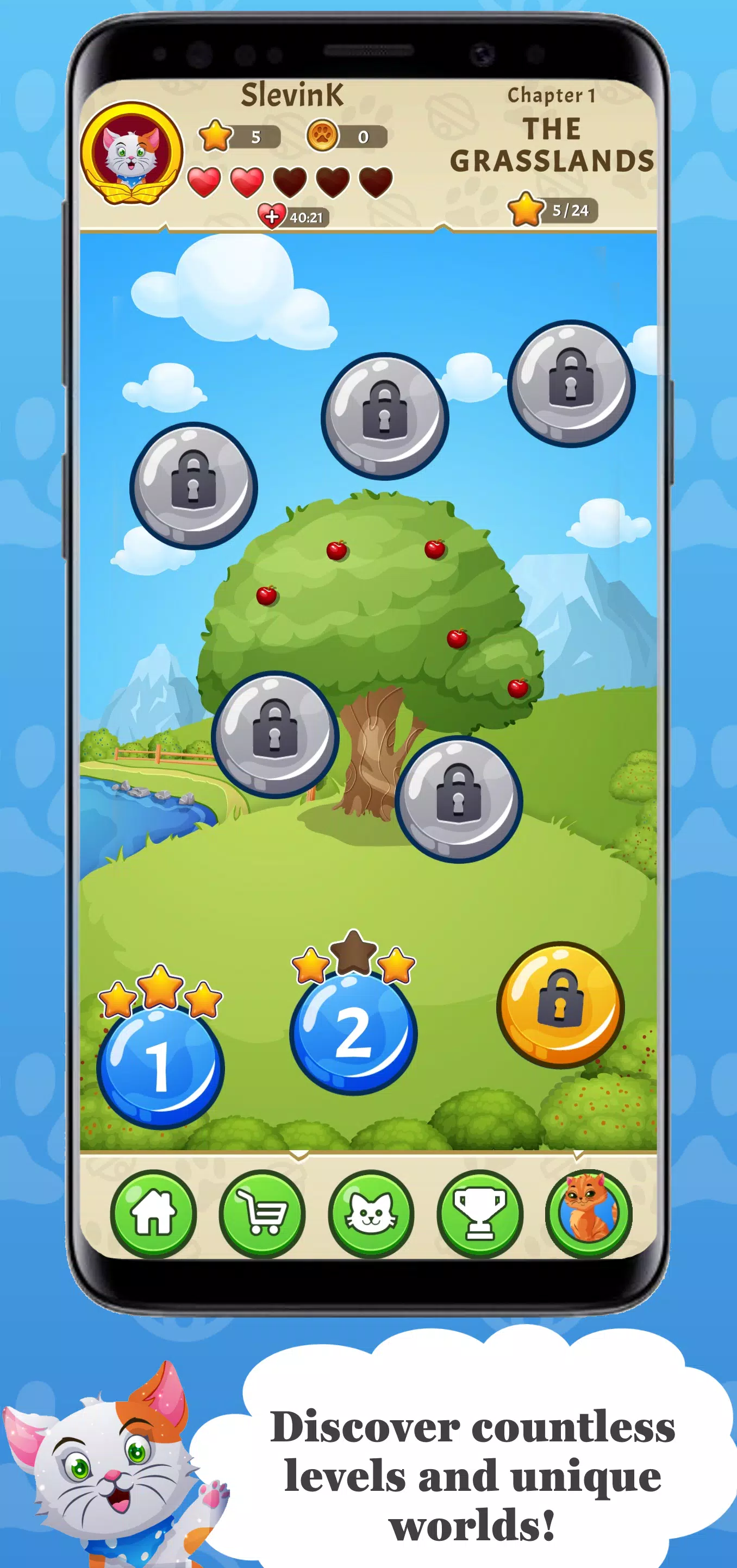 Sansa’s World - Match 3 - Cat Captura de tela 2