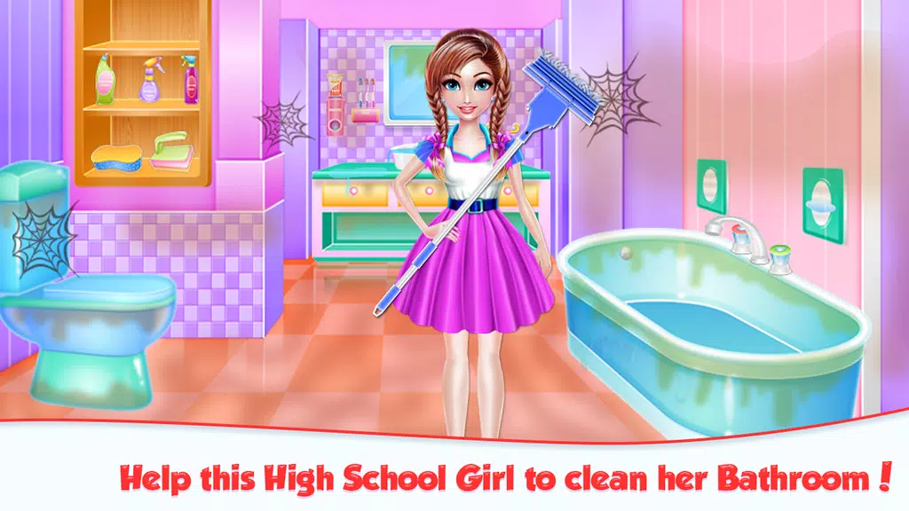 Highschool Girl House Cleaning ဖန်သားပြင်ဓာတ်ပုံ 1