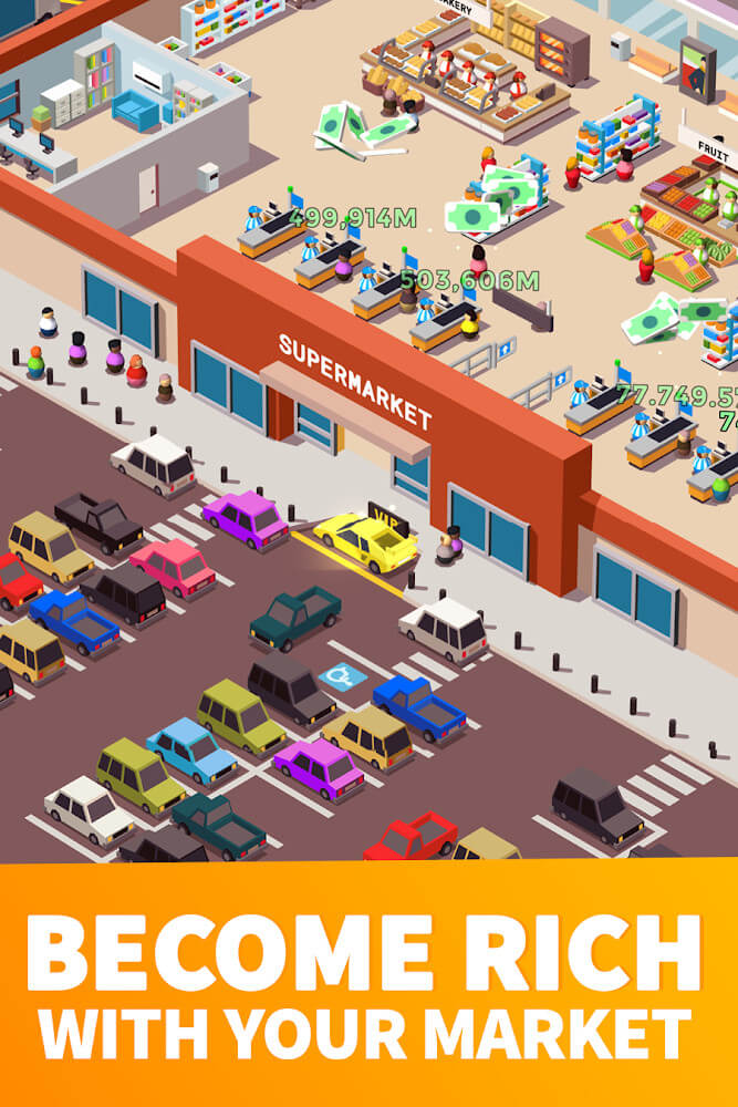 Idle Supermarket Tycoon Mod Ảnh chụp màn hình 1