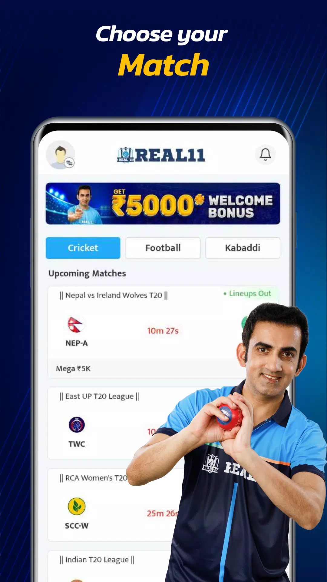 Real11: Play Fantasy Cricket應用截圖第3張