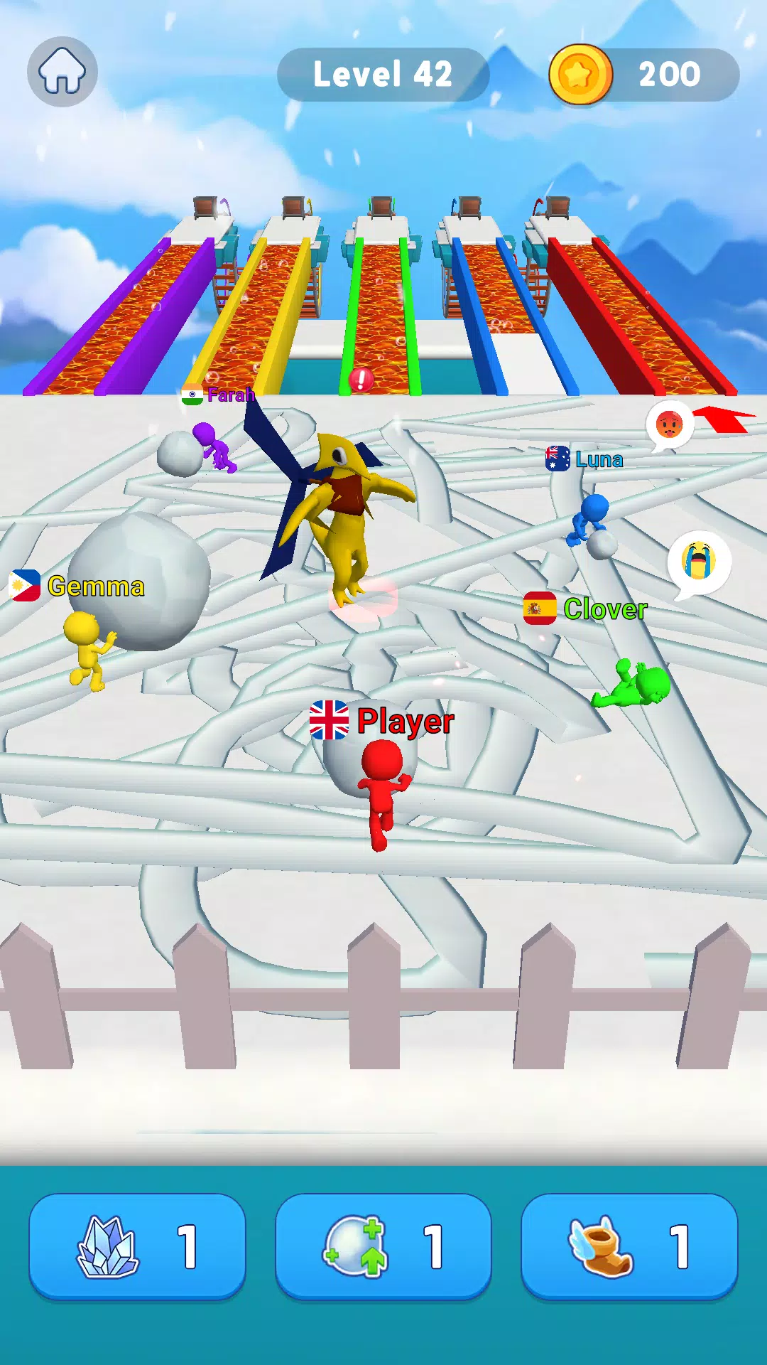 Snowball Race 3D: Ice Bridge Скриншот 1