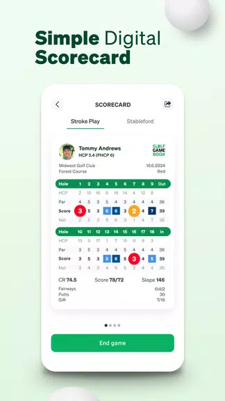 Golf GameBook Scorecard e GPS Captura de tela 1