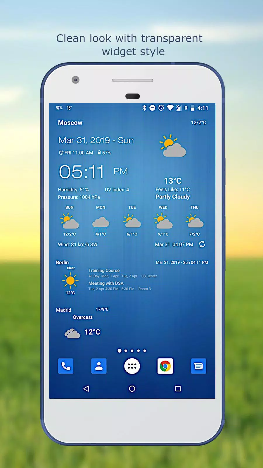 Weather & Clock Widget Captura de pantalla 2