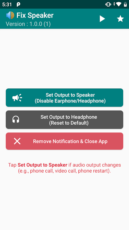 Fix Speaker - Disable Earphone Ekran Görüntüsü 0