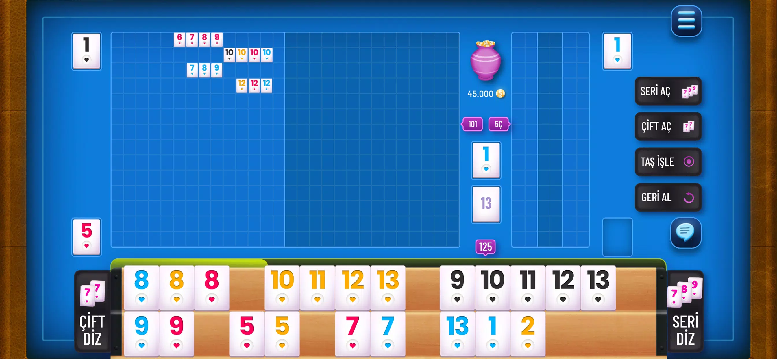 101 Okey Canlı スクリーンショット 3