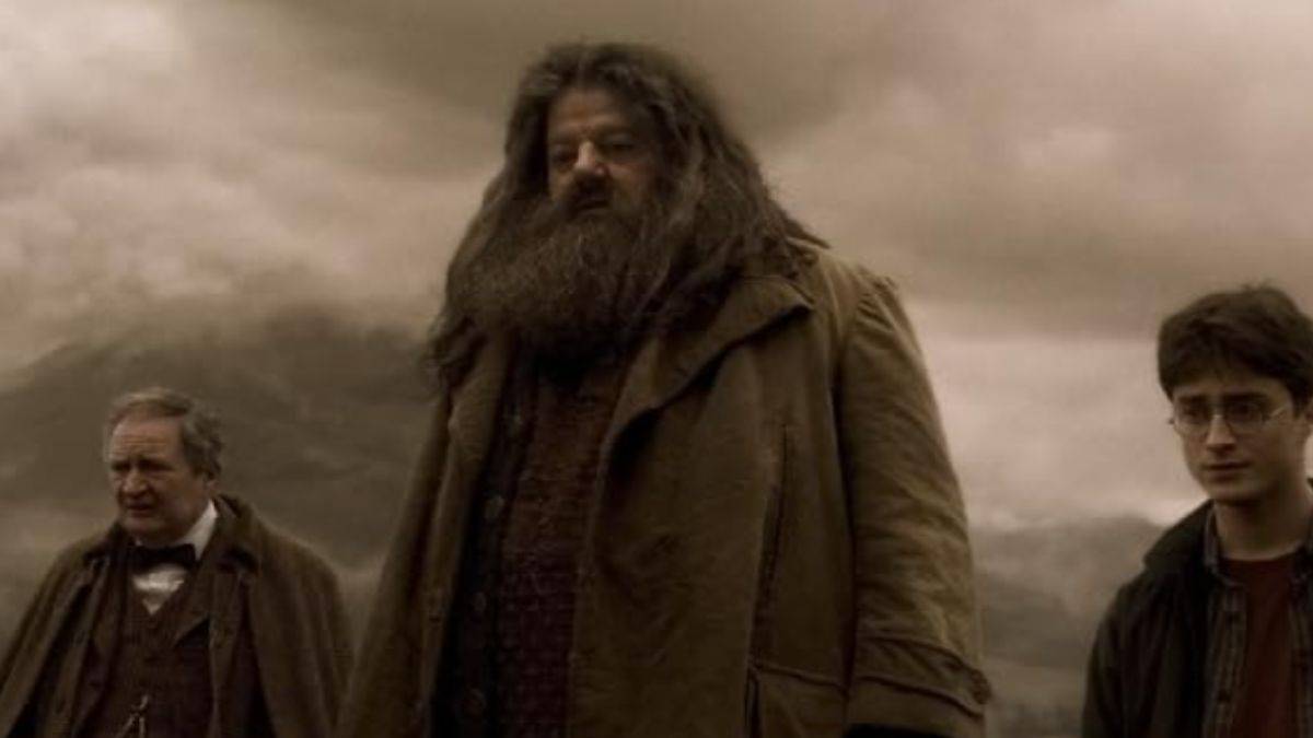 Robbie Coltrane sebagai Hagrid di Harry Potter dan Putera Half-Blood