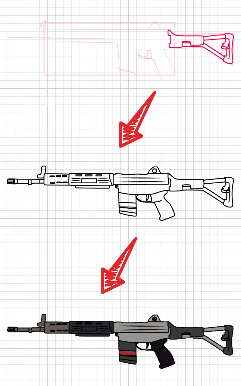 How to draw weapons step by st Screenshot 1