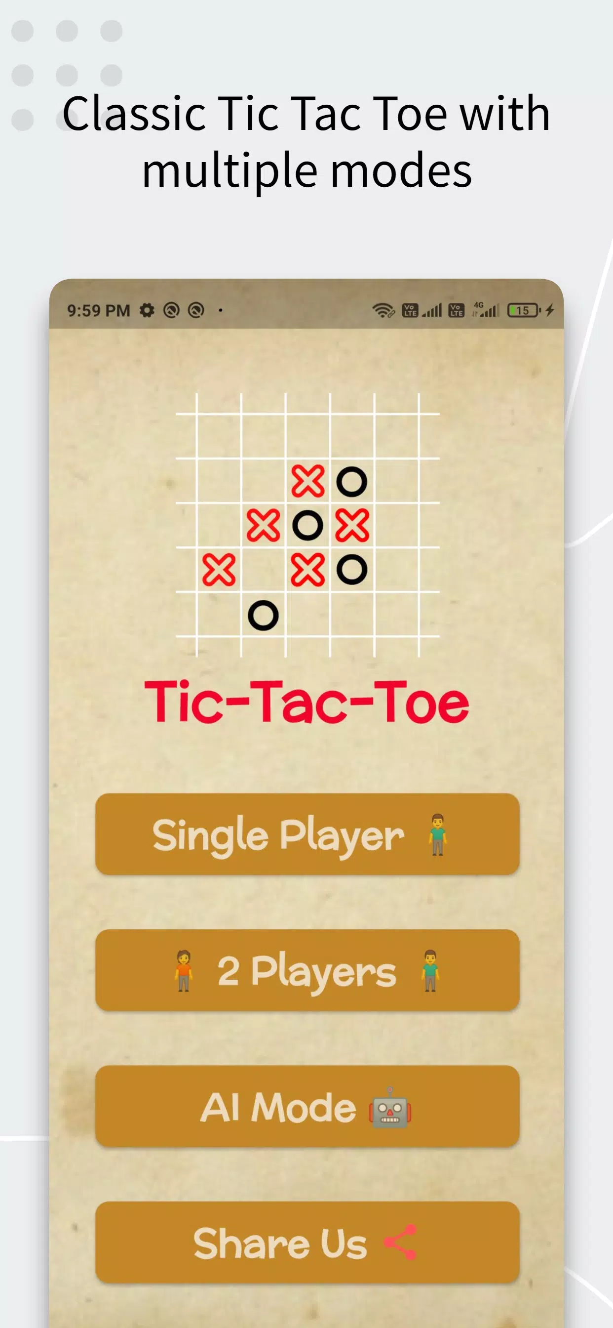 Tic Tac Toe AI Game Zrzut ekranu 0